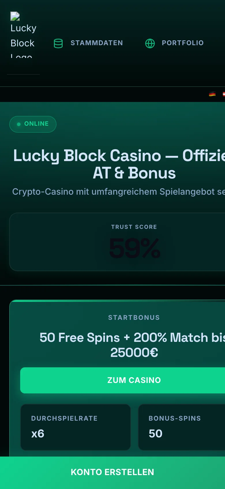 Lucky Block mobile lobby screenshot