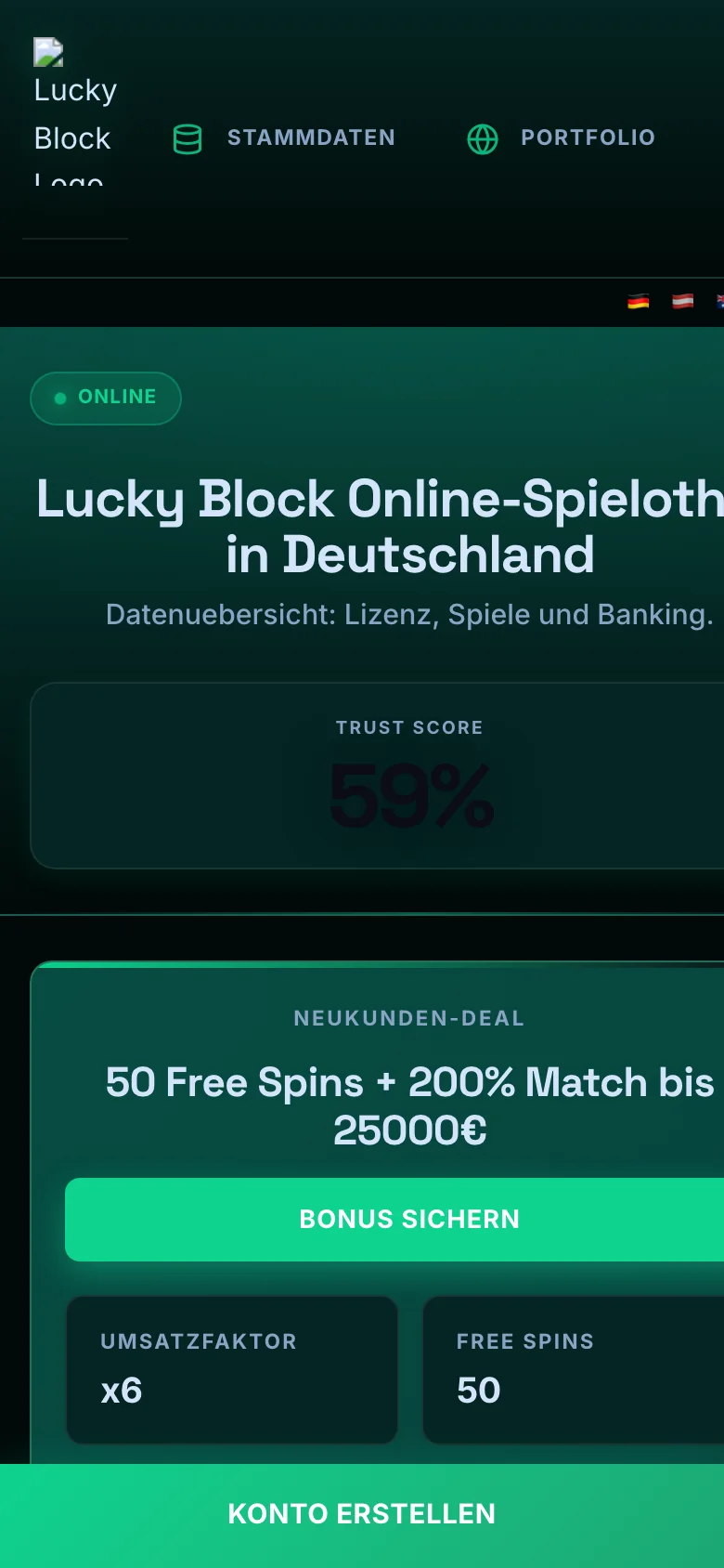 Lucky Block mobile lobby screenshot