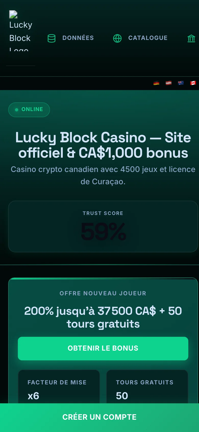 Lucky Block mobile lobby screenshot
